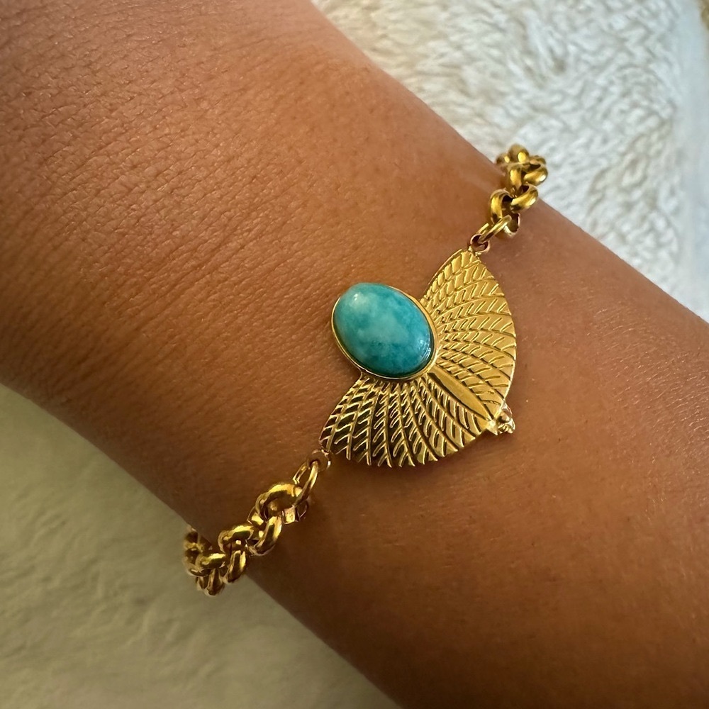 ✨2 for $30✨ Egyptian Revival Turquoise Blue Stone Bracelet Greek Grecian